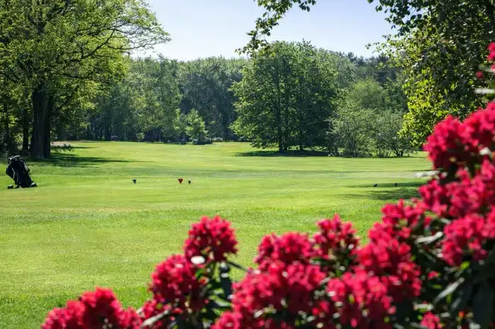 Bosrijke fairway van de Sallandsche Golfclub
